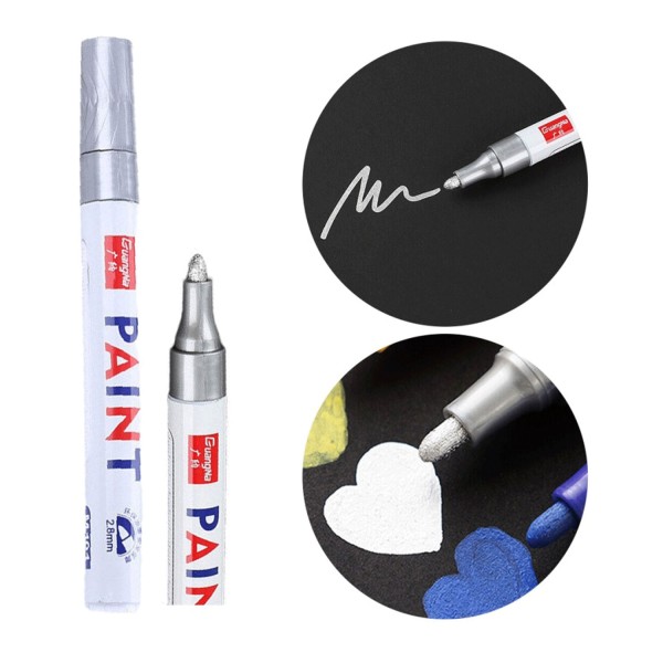Paint Marker  Epoksi Varak Kalem (12 Adet)  Gümüş
