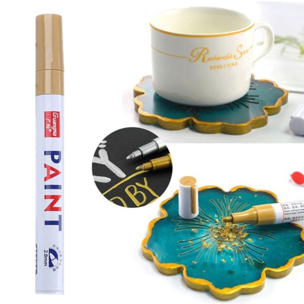 Epoksi Varak Kalem Paint Marker (1 Adet) Gold Epoksi Varak Kalem Paint Marker (1 Adet) Gold