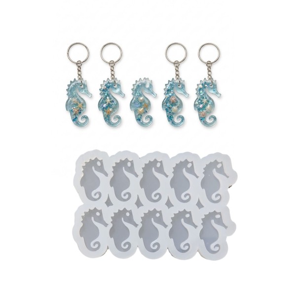 Epoksi Silikon Kalıp Çoklu Deniz Atı Kalıbı Delikli Deniz Atı Anahtarlık Kalıbı 4.4X3 CM 10 lu Epoksi Silikon Kalıp Çoklu Deniz Atı Kalıbı Delikli Deniz Atı Anahtarlık Kalıbı 4.4X3 CM 10 lu
