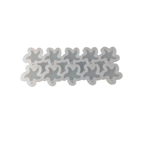 Epoksi Silikon Kalıp Çoklu Deniz Yıldız Kalıbı Delikli Deniz Yıldızı Anahtarlık Kalıbı 4.7X4.5 CM 10 lu