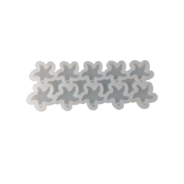 Epoksi Silikon Kalıp Çoklu Deniz Yıldız Kalıbı Delikli Deniz Yıldızı Anahtarlık Kalıbı 4.7X4.5 CM 10 lu
