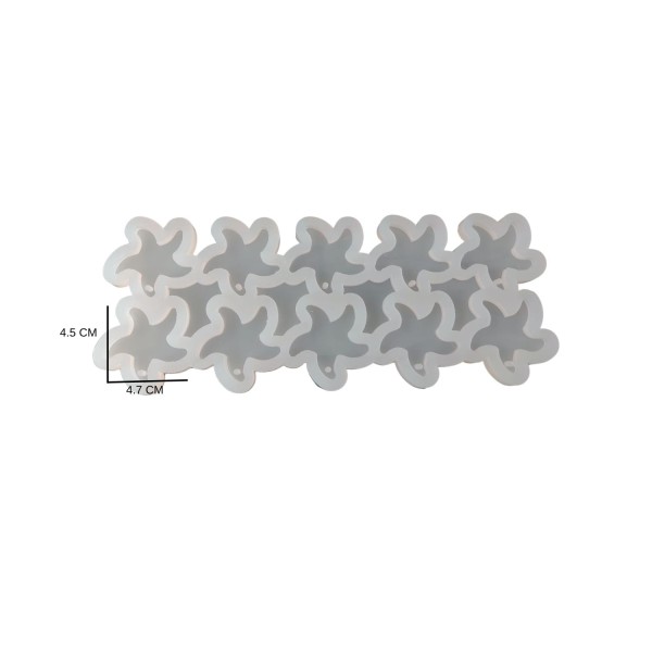 Epoksi Silikon Kalıp Çoklu Deniz Yıldız Kalıbı Delikli Deniz Yıldızı Anahtarlık Kalıbı 4.7X4.5 CM 10 lu