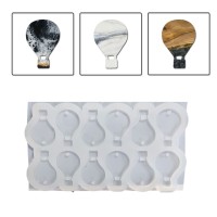 Epoksi Silikon Kalıp Çoklu Kapadokya Balonu Kolye Anahtarlık Küpe Kalıbı 45X30 MM 12 li