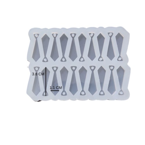 Epoksi Silikon Kalıp Çoklu Kravat Kalıbı Delikli Kravat Anahtarlık Takı Küpe Kalıbı 3.8x1.1 CM 20 li