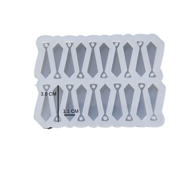 Epoksi Silikon Kalıp Çoklu Kravat Kalıbı Delikli Kravat Anahtarlık Takı Küpe Kalıbı 3.8x1.1 CM 20 li