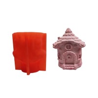 Silikon 3D Büyük Boy Cüce Evi Kalıbı Şirin Ev Modeli Mum ve Taş Tozu Kalıbı