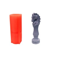 Silikon 3D Çizgili At Figürlü Kalıp Taş Tozu Mum ve Sabun Yapım Kalıbı 12 CM