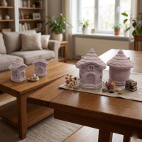 Silikon 3D Küçük Boy Cüce Evi Kalıbı Şirin Ev Modeli Mum ve Taş Tozu Kalıbı