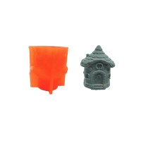 Silikon 3D Küçük Boy Cüce Evi Kalıbı Şirin Ev Modeli Mum ve Taş Tozu Kalıbı