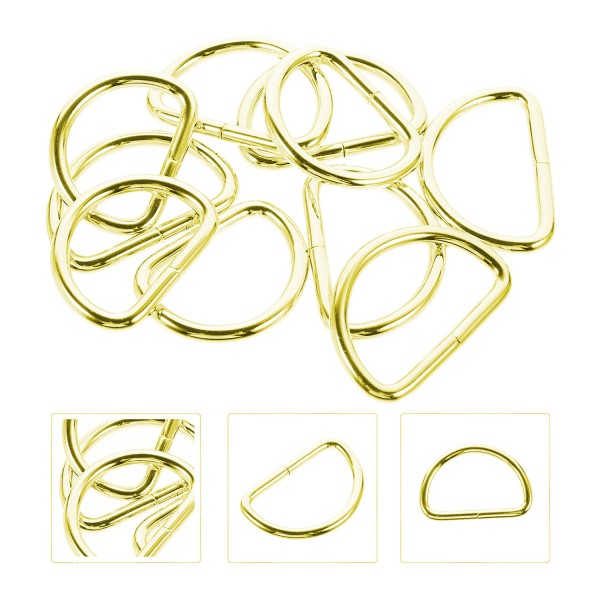 Anahtarlık Montaj Halkası D Çanta Bağlantı Halkası 24x16 MM (100 Adet)  Gold