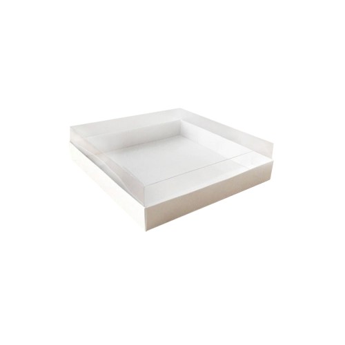 Asetat Kapaklı Karton Kutu Havlu Kutusu 20X20X5  CM (10 Adet)  Beyaz