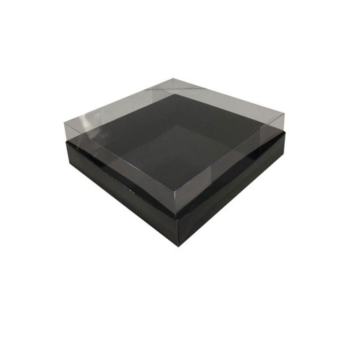 Asetat Kapaklı Karton Kutu Havlu Kutusu 20X20X5  CM (10 Adet)  Siyah