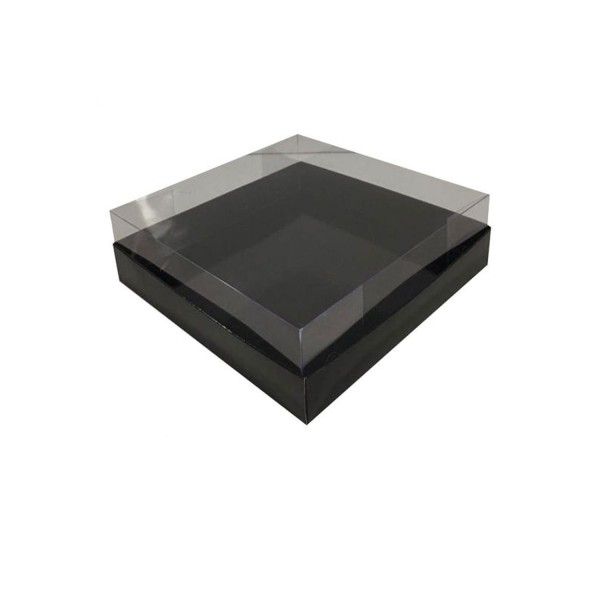 Asetat Kapaklı Karton Kutu Havlu Kutusu 20X20X5  CM (10 Adet)  Siyah