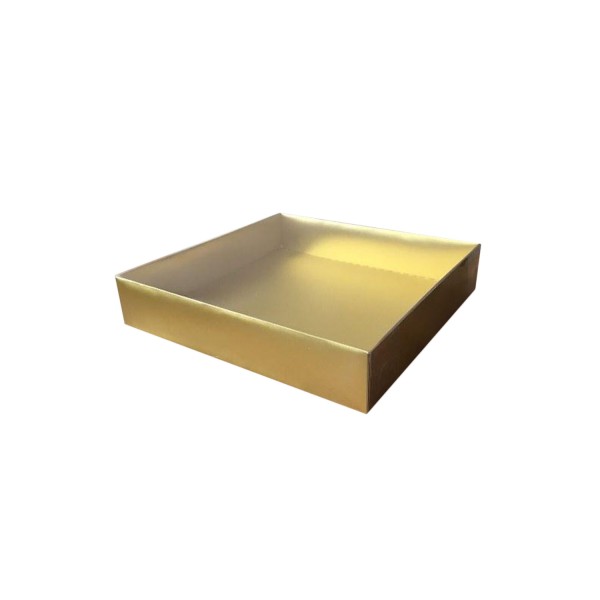 Asetat Kapaklı Karton Kutu Havlu Kutusu 25X25X5 CM (10 Adet)  Gold