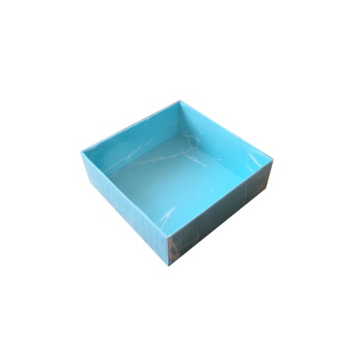 Asetat Kapaklı Karton Kutu Mermer Desenli 8X8X3 (50 Adet) Mavi Asetat Kapaklı Karton Kutu Mermer Desenli 8X8X3 (50 Adet) Mavi