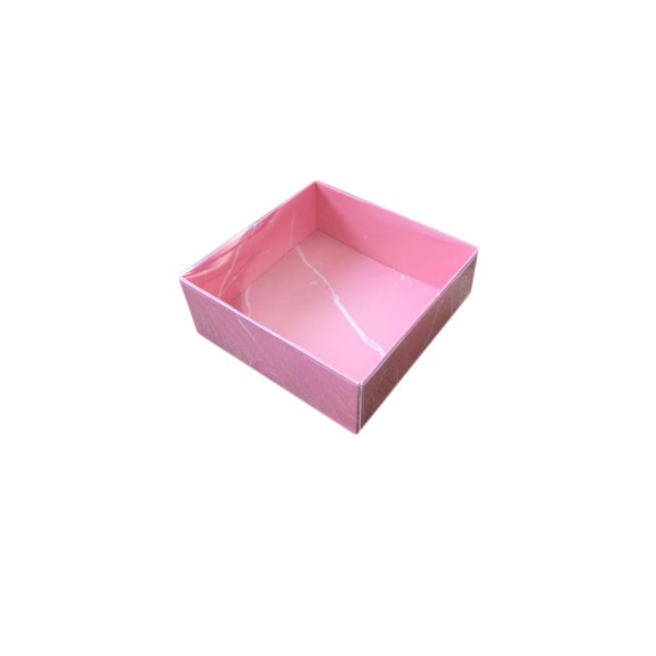 Asetat Kapaklı Karton Kutu Mermer Desenli 8X8X3 (50 Adet) Pembe Asetat Kapaklı Karton Kutu Mermer Desenli 8X8X3 (50 Adet) Pembe