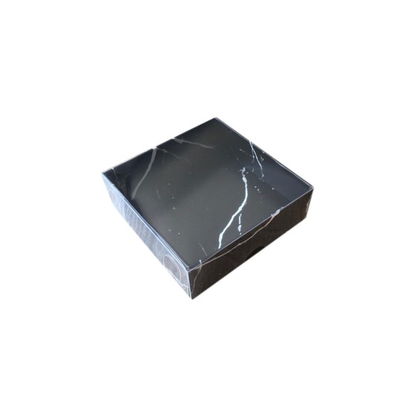 Asetat Kapaklı Karton Kutu Mermer Desenli 8X8X3 (50 Adet) Siyah Asetat Kapaklı Karton Kutu Mermer Desenli 8X8X3 (50 Adet) Siyah
