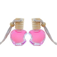 Cam Şişe Parfüm Şişesi Ahşap Kapaklı İpli Apple Modeli  (25 Adet)