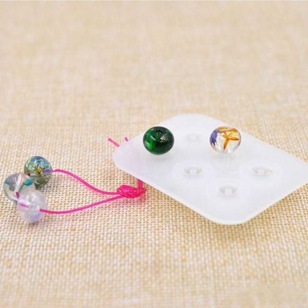 Epoksi Boncuk Şekilli Tesbih Ve Bileklik Silikon Kalıp 10 MM 6 Lı