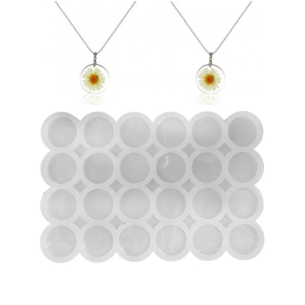 Epoksi Kalıbı Çoklu Daire Kolye Ve Anahtarlık Kalıbı 24 Lü