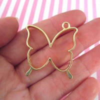 Epoksi Kelebek Model Metal Kolye Takı Ucu (5 Adet) Gold Epoksi Kelebek Model Metal Kolye Takı Ucu (5 Adet) Gold