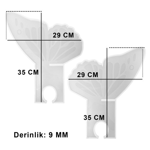 Epoksi Kuran-ı Kerim Kelebek Model Desenli Çift Rahle Kalıbı