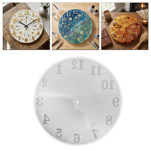Epoksi Rakamlı Saat Kalıbı 30 CM