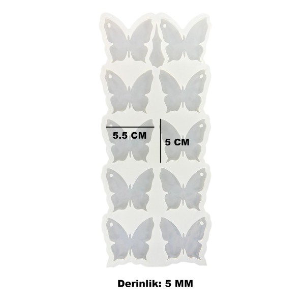 Epoksi Reçine Silikon Kalıp Çoklu Kelebek Delikli Anahtarlık Kalıbı 5 CM 10 Lu Epoksi Reçine Silikon Kalıp Çoklu Kelebek Delikli Anahtarlık Kalıbı 5 CM 10 Lu