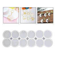 Epoksi Reçine Silikon Kalıp Çoklu Yuvarlak Delikli Anahtarlık Kalıbı 4.5 CM 12 Li