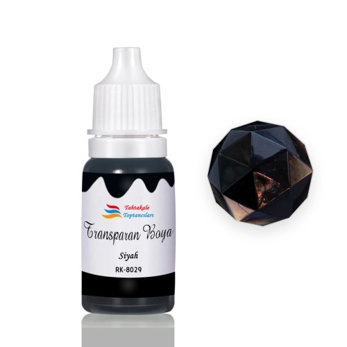 Epoksi Reçine Transparan Boya Pigment Şeffaf Epoksi Boyası 20 ML  Siyah - 8029