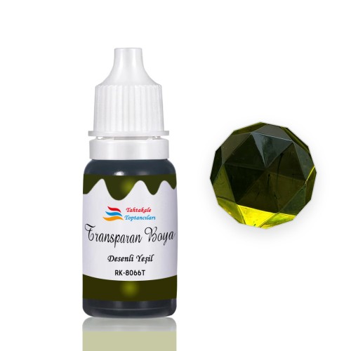 Epoksi Reçine Transparan Boya Pigment Şeffaf Epoksi Boyası 20 ML  Desenli Yeşil - 8066T