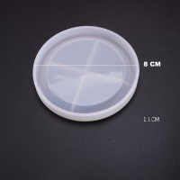 Epoksi Silikon Kalıp Bardak Altlığı Yuvarlak 8  CM