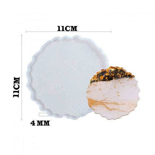 Epoksi Silikon  Kalıp  Dalgalı Yuvarlak  Model 11 CM