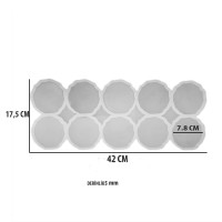 Epoksi  Silikon Kalıp Geode Tırtıklı Kenar Bardak Altı Ve Magnet Kalıbı 7.8 CM 10 lu