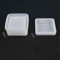 Epoksi Silikon Kalıp Kare   Mücevher Saklama Kutusu 8X8 CM
