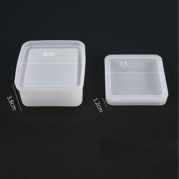 Epoksi Silikon Kalıp Kare   Mücevher Saklama Kutusu 8X8 CM