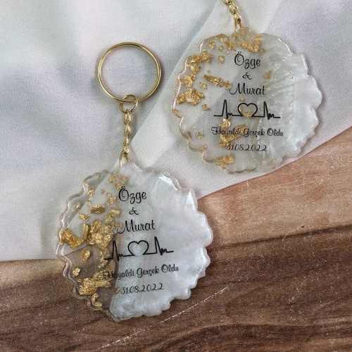 Epoksi Silikon Kalıp Tırtıklı Geode Anahtarlık Kalıbı 5.8 CM 50 Li