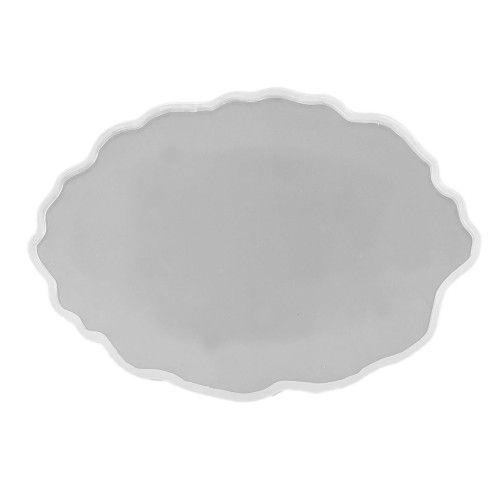 Epoksi Silikon Kalıp YERLİ Nişan ve Söz Tepsi Kalıbı Oval Düzensiz Dalgalı 23X36 CM