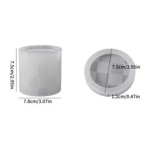 Epoksi Silikon Taş Tozu Kare Desenli Mumluk Mücevher Saklama Kutusu Kalıbı