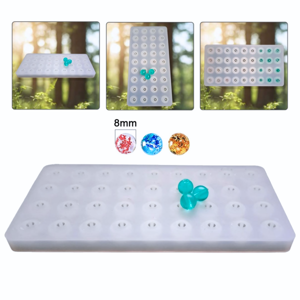 Epoksi Silikon Tesbih Kalıbı 36 Lı 8 MM Boncuk Silikon Kalıp