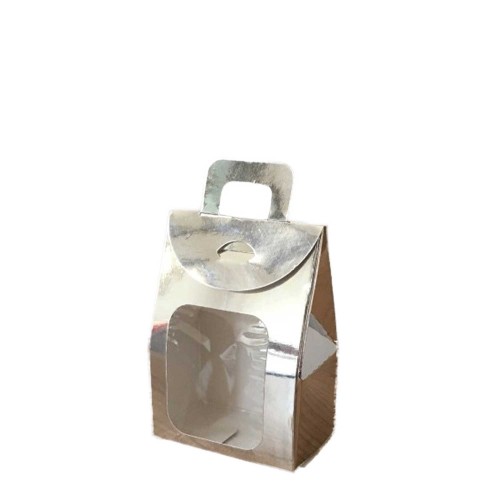 Kına Ve Çerez Çantası Pencereli Karton 7.5X11X4 (20 Adet) Gümüş Kına Ve Çerez Çantası Pencereli Karton 7.5X11X4 (20 Adet) Gümüş