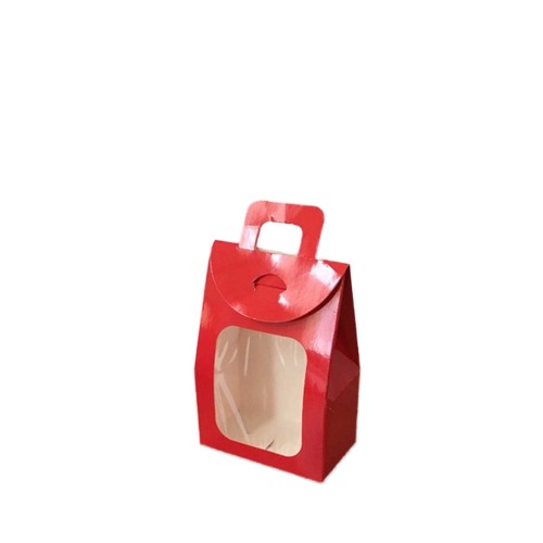 Kına Ve Çerez Çantası Pencereli Karton 7.5X11X4 (20 Adet) Kırmızı Kına Ve Çerez Çantası Pencereli Karton 7.5X11X4 (20 Adet) Kırmızı