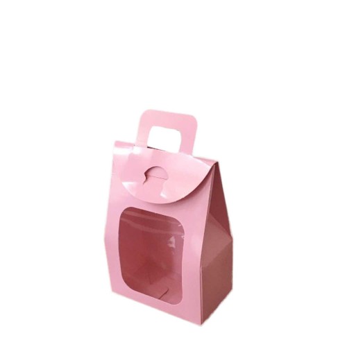 Kına Ve Çerez Çantası Pencereli Karton 7.5X11X4 (20 Adet) Pembe Kına Ve Çerez Çantası Pencereli Karton 7.5X11X4 (20 Adet) Pembe