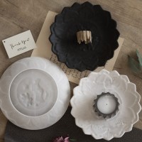 Silikon Epoksi Tabak Kalıbı Lotus Tabak Kalıbı Taş Tozu Çiçek Tabak Kalıbı 18x18x2.2 CM