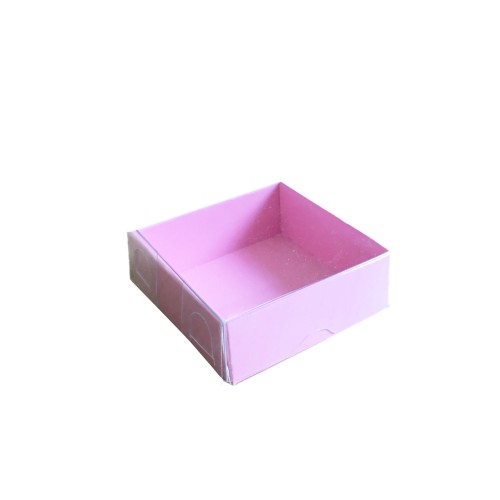 Asetat Kapaklı Karton Kutu 6X6X2.5 CM (50 Adet) Pembe Asetat Kapaklı Karton Kutu 6X6X2.5 CM (50 Adet) Pembe