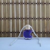 Cam Şişe Parfüm Şişesi Ahşap Kapaklı İpli Apple Modeli  (25 Adet)