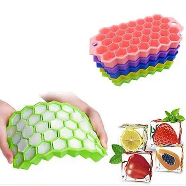 Silikon Petek Buz Küpü Tepsisi Kapaksız Silikon Buz Kalıbı 37 Li