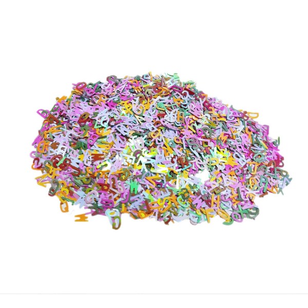 Karışık Glitter Harf Epoksi Reçine Harfleri 5 GRAM  Makaron Karışık Renkler