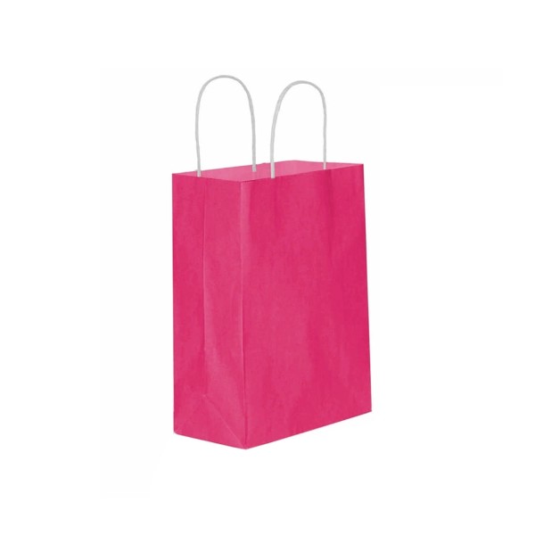 Kağıt Hediye Çantası Düz Renk Battal Boy 31X41 CM (25 Adet)  Fuşya