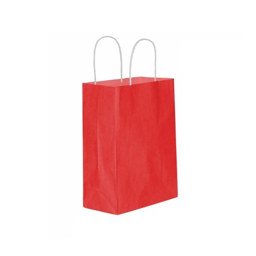 Kağıt Hediye Çantası Küçük Boy Düz Renk 18X24 Cm (25 Adet)  Kırmızı